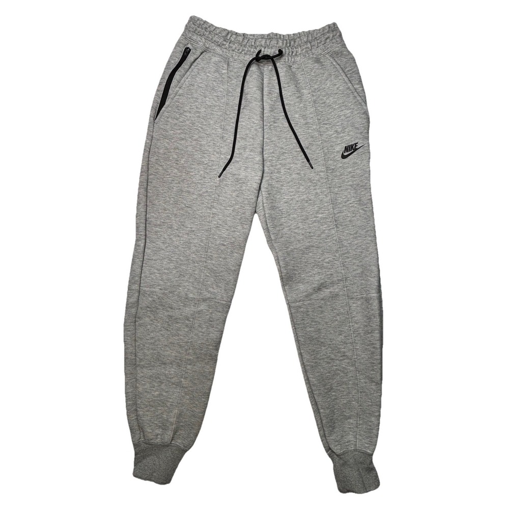 Nike Tech Fleece Joggers Mens Small Gray Tapered Sweatpants Swoosh Zip